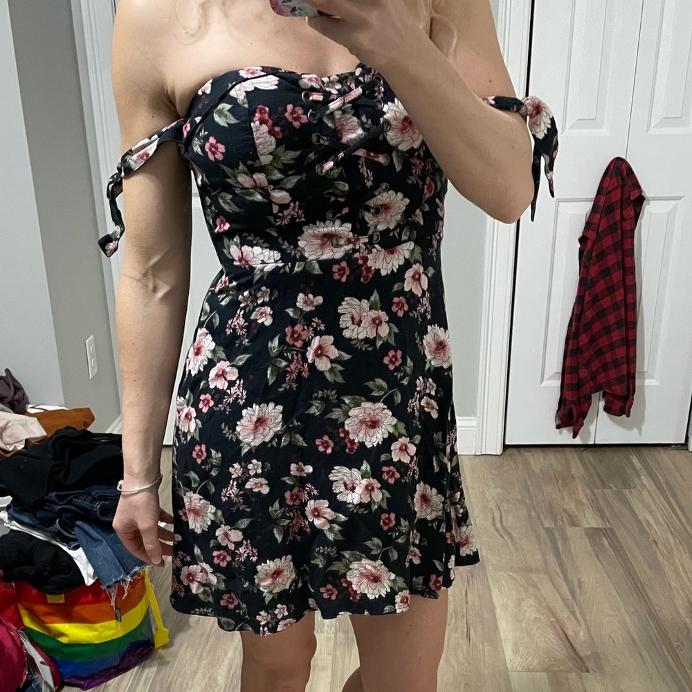 EUC XS American Eagle corset off the shoulder dress